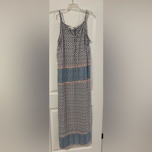 Knox Rose Blue and Orange Patterned Maxi Dress